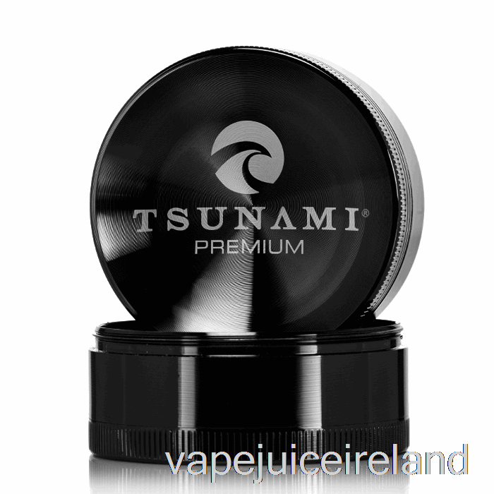 Vape Flavours Tsunami 2.4inch 4-Piece Sunken Top Grinder Black (63mm)